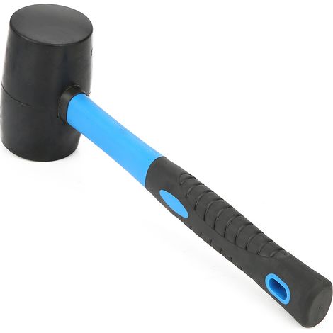 Doppelseitiger, weicher und harter blauschwarzer Gummihammer als Montagewerkzeug (1/5)