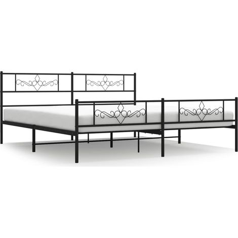 Maison Exclusive - Giroletto senza Materaso con Pediera in Metallo Nero 180x200 cm (1/5)