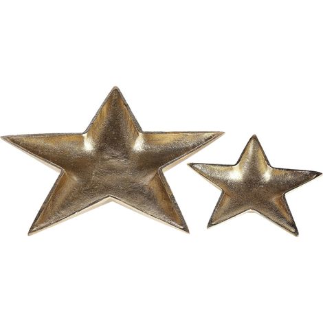 Set of 2 Trinket Dishes Star BANTEN Metal Gold