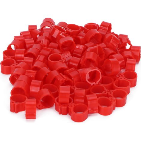 200 anneaux rouges pour pattes de volaille, outil de marquage sans inscription pour l'identification des pigeons, anneau rouge sans inscription de 10 mm (1/5)