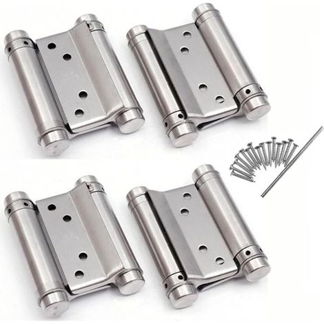 Pairs Saloon Cafe Counter Swing Door Hinges Free Gate Double Action Stainless Steel Adjustable Perfect Self Closing 76 mm 3 inch MUMU (1/4)