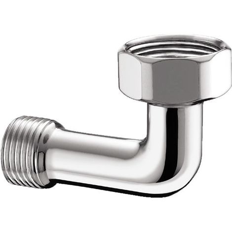 Curvetta di raccordo stampata cromata, calotta girevole, guarnizione piatta - Misura 1/2" x 3/4" 01750450CR (1/2)