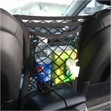 QORVA-Filet de Rangement pour Siège Voiture à 3 Couches, Poche en Filet TrèS éLastique pour Le SièGe, Organiseur en Maille General Motors, Filet de Protection Enfant, Filet Voiture pour Chien