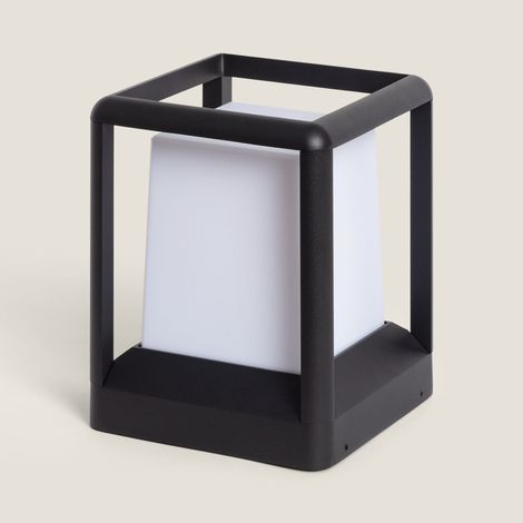 Baliza Sobremuro Exterior E27 Casquillo Gordo Aluminio 21cm Indo Negro (1/4)
