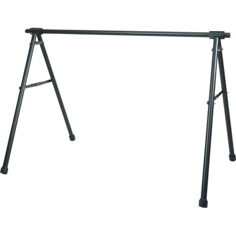 Caballete para sillín de bicicleta HHG-796, soporte de suspensión para sillín de bicicleta, metal con recubrimiento en polvo 114x170x114cm extensible, negro (1/5)