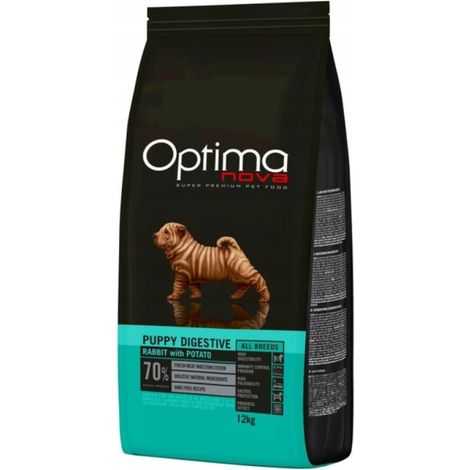 Croquettes pour chiot Optimanova Puppy Digestive Lapin et Pomme de terre 12 kg (1/2)