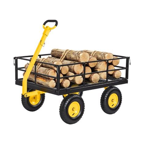 Chariot Jardin Acier 544 kg Chariot Transport Robuste Jaune et Noir (1/3)