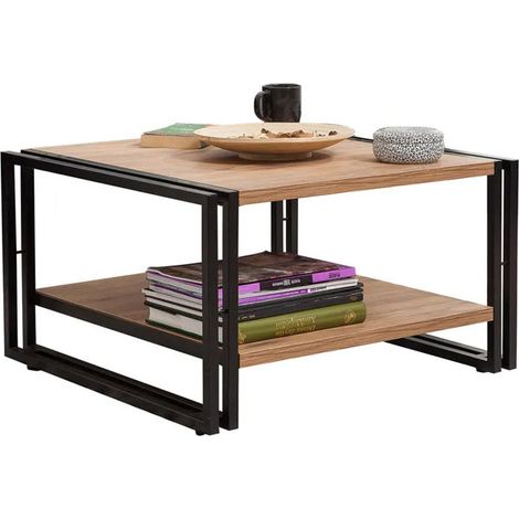 Table basse Cosmo Arena pin atlantique, 70 x 40 x 70 cm (1/4)