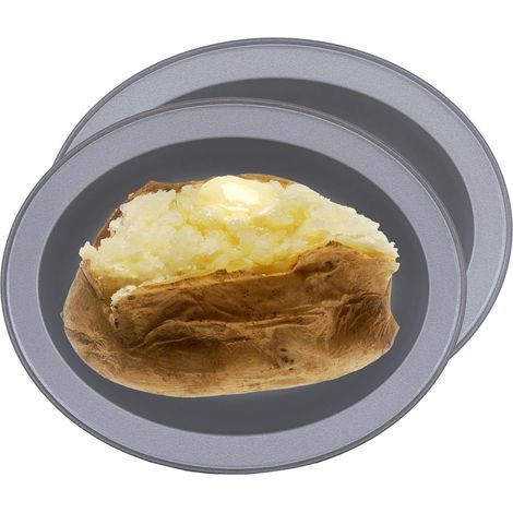 2 x Oval Pie Dishes For Air Fryers Non Stick Baking Tin (1/2)
