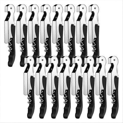 16 Tire-bouchons Noirs Lot de 16 Ouvre-Bouteilles de Voyage Sommelier, Décapsuleur à Vis Portable pour Vins, Accessoires de Cave, Outil de Service (1/5)