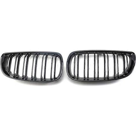 Frontstoßstangengrill „Nierengrill“ für BMW 3er E92 E93 (2-Türer, 2006–2013), Doppellamellen-Ersatzgrill – Schwarz