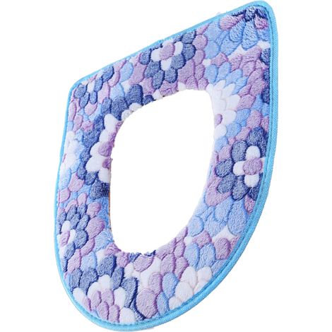 Tapis De Siège De Toilette - 43 x 36 cm - Fermeture Éclair Intégrale - Face Flanelle Douce Et Arrière PU Imperméable - Lavable En Machine - 1 Pièce (1/5)