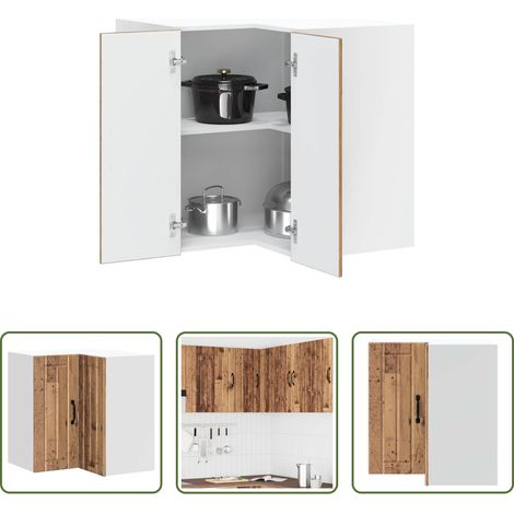 Eckschrank - Küchen-Eckhängeschrank Lucca Altholz-Optik Holzwerkstoff (1/5)
