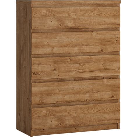 Schubkastenkommode mit 5 Schubladen in Eiche Nb. FORTALEZA-129, B/H/T ca. 82,8/113,9/40 cm (1/4)