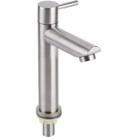 Robinet d'eau froide - PZCC - Robinet Froid Simple - Acier inoxydable 304 - Poignée unique - Monotrou G1/2 (1/5)