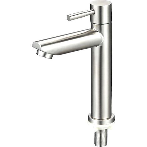 Robinet de salle de bain moderne, robinet de lavabo pour salle de bain, mitigeur de lavabo avec hauteur de bec 150 mm, mitigeur de lavabo carré à levier unique, chrome chrome brillant (1/3)