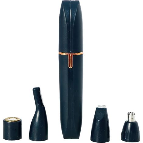 Rifinitore elettrico 4 in 1: taglia sopracciglia, rasoio senza fili, taglia peli del naso, ricaricabile, leggero e portatile, blu. (1/5)