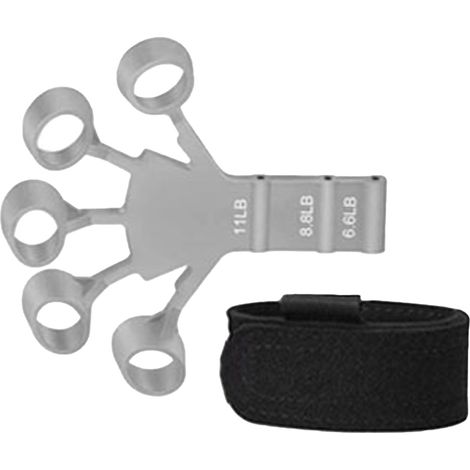 Fingerstrecker aus Silikon, Handgrifftrainer zur Stärkung der Fingerbeugung und -streckung, grau, mit verstellbarem Riemen (1/5)