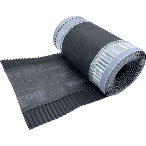 Closoir de Faîtage - Marron Foncé - 300 mm X 5 ml - Souple ventilé Aluminium/Fibre - ral 8019 (1/2)