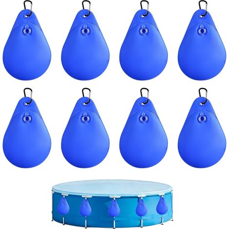 Lot de 8 sacs de lestage épais pour piscine avec crochets  Housse de piscine avec valve anti-fuite (1/5)