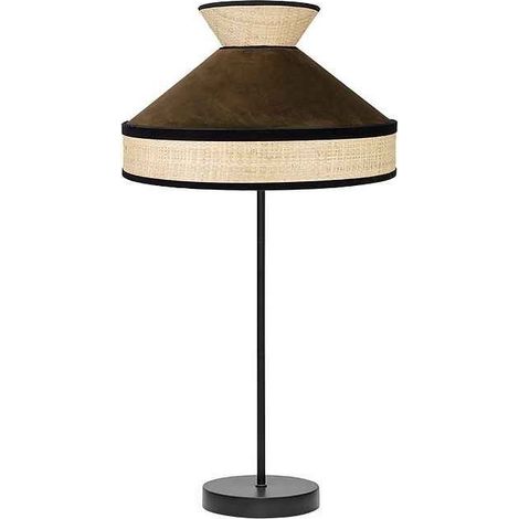 FABRILAMP lampada da tavolo modello FABRIZO Alta con dettaglio Naturale/marrone (1/2)