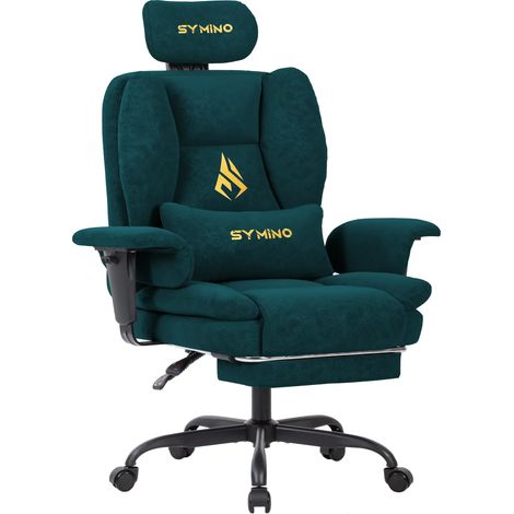 Symino Chaise Gaming Fauteuil Gaming Ergonomique - Chaise Bureau avec Repose-Pieds Réglable, PU en Cuir 133kg
