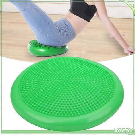 Coussin d'équilibre gonflable - FAFEICY - Yoga - Vert - Ø34 cm - PVC - Pour enfant (1/5)