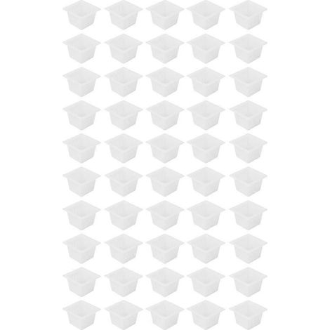 Filiyano-50 pots carrés hydroponiques en maille, sans terre, pour la culture de fleurs et de plantes (panier de culture blanc). (1/5)