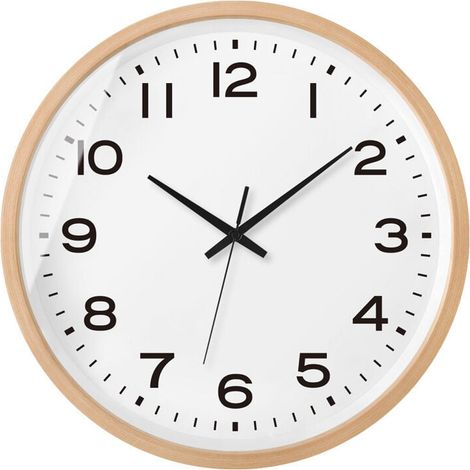 20,3 cm große runde helle Holz-Wanduhr, Retro-Stil, geräuschlos und tickt nicht, für Wohnzimmer, Schlafzimmer, Küche (1/5)