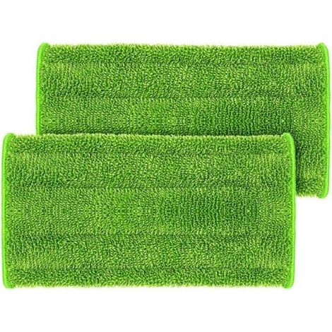 3pcs Mop Remplacement pour Swiffer WetJet Spray Balais Lavables en Microfibre pour Nettoyage des Sols,126inch,vert (1/5)