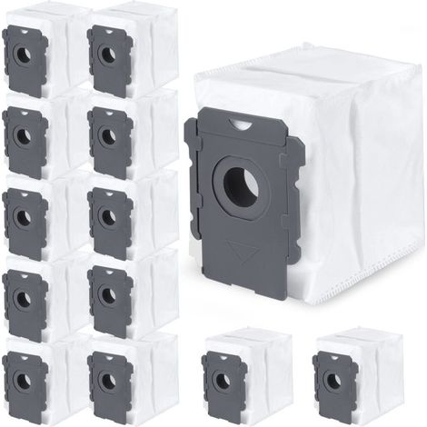 Paquete de 12 bolsas de repuesto para aspiradoras iRobot i7/i3/i6/i8/e5/e6/s9/j7. Filtración eficiente. Bolsas autovaciables. (1/5)