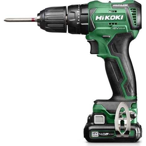 Taladro atornillador percutor sin escobillas 12V 2x 4Ah - HIKOKI - DV12DDWHZ - 38 Nm 2 baterías + cargador + Hitcase II (1/2)
