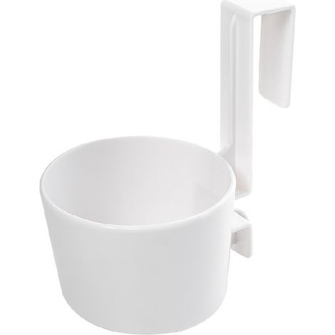 Support pour sèche-cheveux à suspendre au-dessus d'un meuble, pour salle de bain principale, meuble-lavabo, 13 x 9,5 x 6 cm - Blanc (1/5)