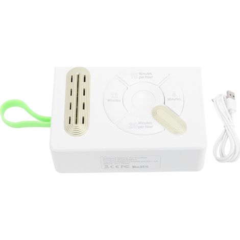 Purificateur d'air de voiture blanc multifonctionnel portable, petit purificateur d'air de voyage pour la cuisine avec minuterie (1/5)