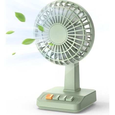Retro Fan, Mini Rechargeable Desk Fan 2000mAh, 5 Adjustable Speeds, Portable Fan for Home, Office (B) (1/5)