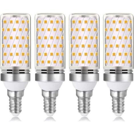 Bombillas LED E14 de 16 W, blanco cálido 3000 K, 1600 lm, equivalente a halógenas de 100 W-120 W, CA 230 V, no regulables, paquete de 4 - KZQ