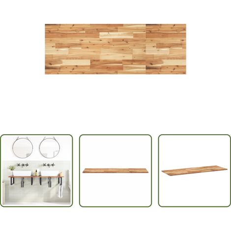 vidaXL Meuble en bois massif - Dessus de meuble de salle de bain finition à l'huile 120x50x2cm (1/5)