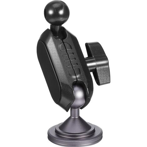 Support de Téléphone Alliage D'aluminium pour Voiture à Rotule Fixation Adhésive Solide Noir, Design Compact pour Tableau de Bord et Utilisation en Voiture (1/5)