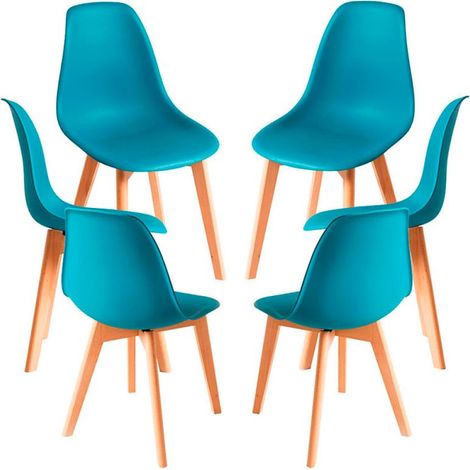 Packs Sillas Comedor - Pack 6 Sillas Kelen - Verde azulado (1/5)