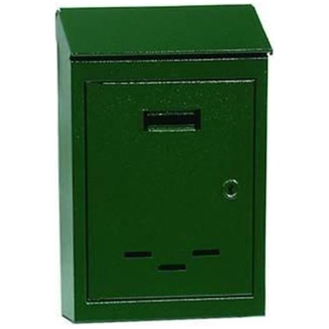 1PZ CASSETTA POSTALE TETTO CHIAVE AD LEVA VERDE n2 cm17x5x25h