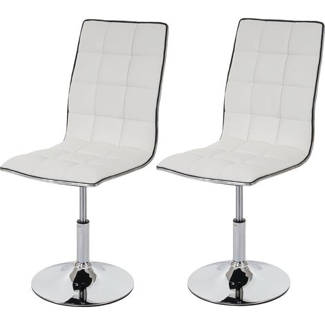 [JAMAIS UTILISÉ] 2x chaise de salle à manger HHG-834, fauteuil, similicuir, blanc
