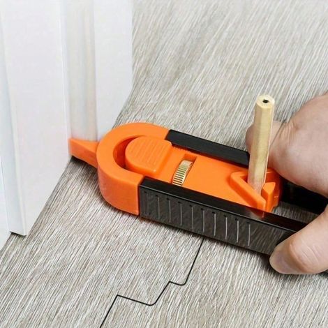 Règle de traçage de profil réglable précise, ensemble d'outils de mesure pour menuiserie avec verrou, adapté aux rayons irréguliers (1/4)