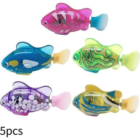 Ensemble de 5 jouets de bain électroniques en forme de poisson pour la piscine et la baignoire en été (1/5)