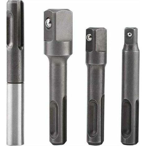 Adattatore di prolunga per bussola esagonale, inserto per bussola SDS Plus da 1/4" e punta da trapano quadrata da 1/4", 3/8", 1/2" in acciaio inossidabile e acciaio al cromo vanadio (1/4)