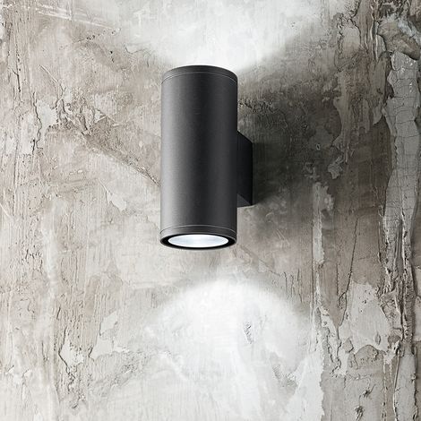 Applique Esterno Moderna Quarondo Alluminio Antracite 2 Gu10 Ip65