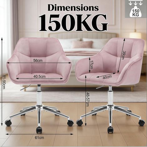 MEUBLIV Bürostuhl Rosa aus Samt und Metall – drehbar und höhenverstellbar (1/5)