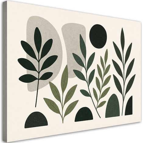 Tableau déco Feuilles Abstraction Vert Nature 100x70 (1/5)