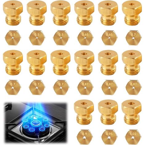 Universal Butane Gas Sprinkler, Conversion Set for LPG for Gas Cooker, Stove and Hob Bottle Sprinkler Burner, 0.5-0.65-0.7-0.80-0.87-0.90-0.95-1.02 (1/5)