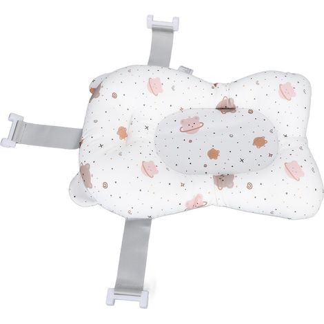 Coussin de bain doux pour bébé, motif ours mignon, tapis flottant pour baignoire nouveau-né blanc (1/5)