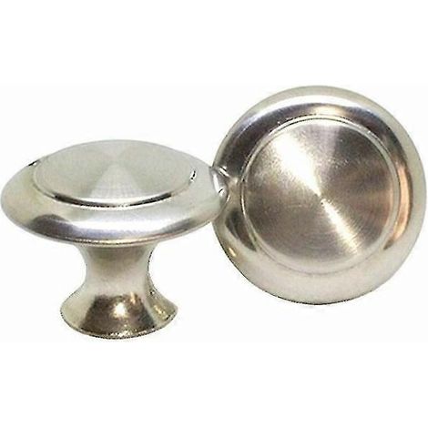 20 boutons de tiroir en métal, boutons de porte de placard de cuisine, en acier inoxydable satiné rond. (1/2)